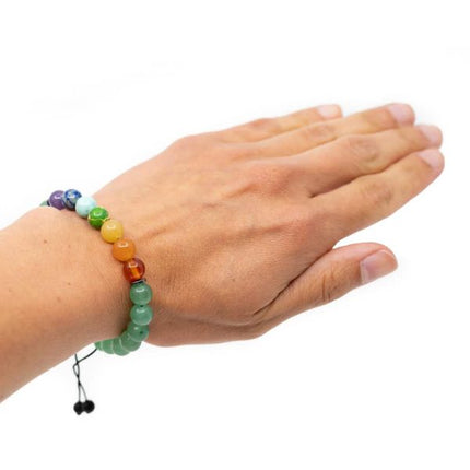 Bracelet Pierre Précieuse Aventurine Verte 7 Chakras