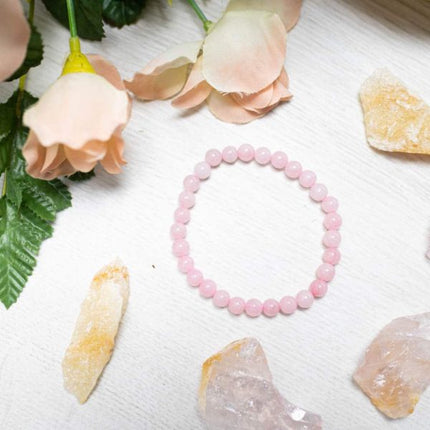 Bracelet "paix" Quartz rose 8mm