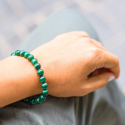 Bracelet "Epanouissement et changement" malachite 6-7mm