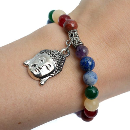 Kleines Buddha 7 Chakra Edelstein Armband