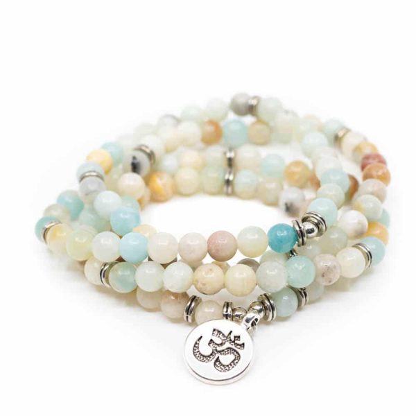 Bracelet mala Amazonite 108 perles