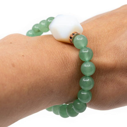 Bracelet "Force vitale" Aventurine et Opaline