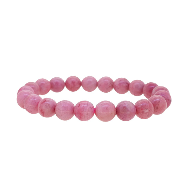 Bracelet "honneur et persévérance" Rhodonite rose 6mm