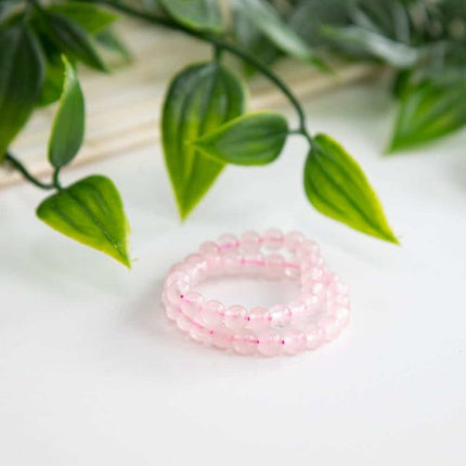 Bracelet "paix" Quartz rose 4mm