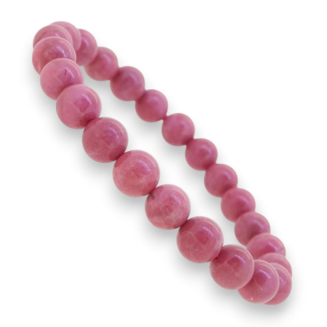 Bracelet "honneur et persévérance" Rhodonite rose 6mm