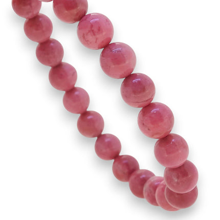 Bracelet "honneur et persévérance" Rhodonite rose 6mm