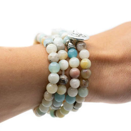 Bracelet mala Amazonite 108 perles