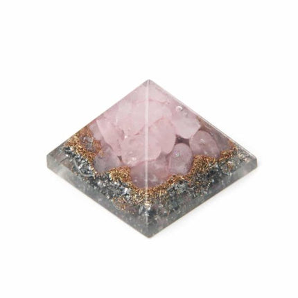 Mini Pyramide Orgonite "Amour et Estime de soi" Quartz rose