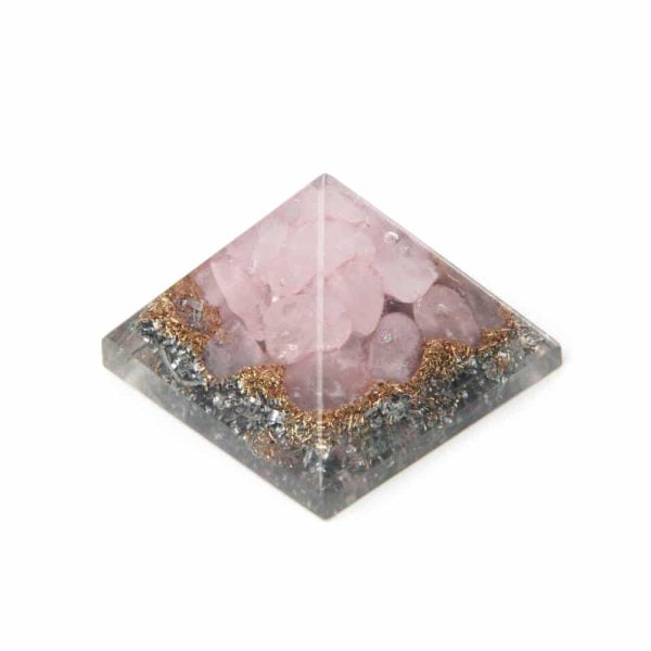 Mini Pyramide Orgonite "Amour et Estime de soi" Quartz rose