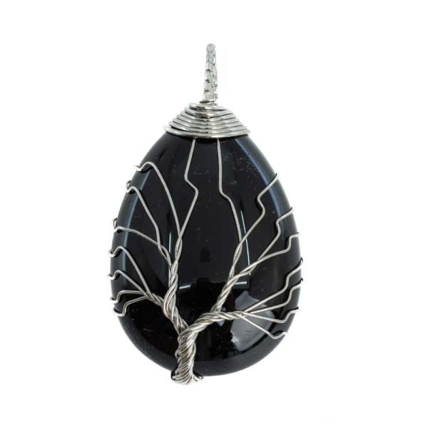 Pendentif Arbre de Vie Obsidienne