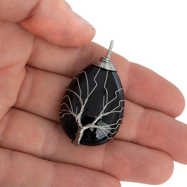 Pendentif Arbre de Vie Obsidienne