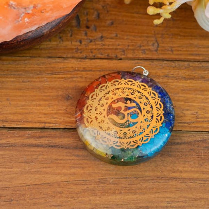 Pendentif Orgonite Fleur de Vie Chakras