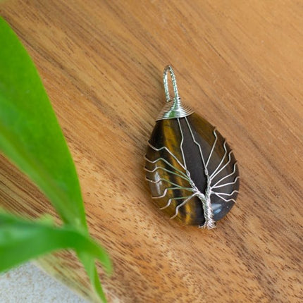 Pendentif Arbre de Vie Oeil de Tigre