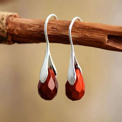 Boucles d’oreilles Doux Chemin – Jaspe Rouge