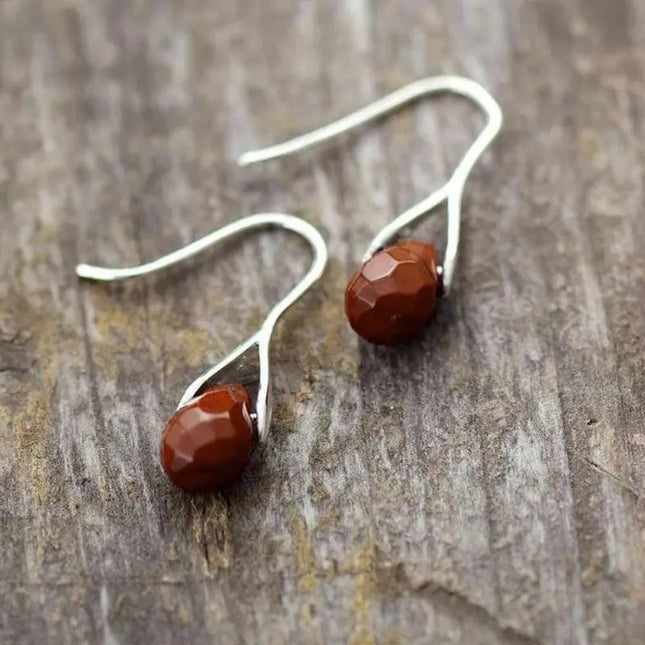 Boucles d’oreilles Doux Chemin – Jaspe Rouge