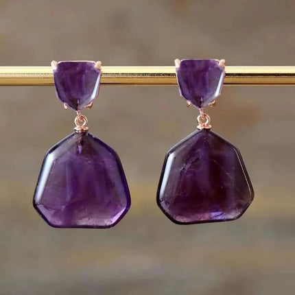 Boucles d’oreilles Purification de l’Aura – Améthyste