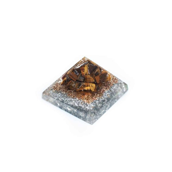 Mini Pyramide Orgonite "Purification et Protection" Oeil de tigre