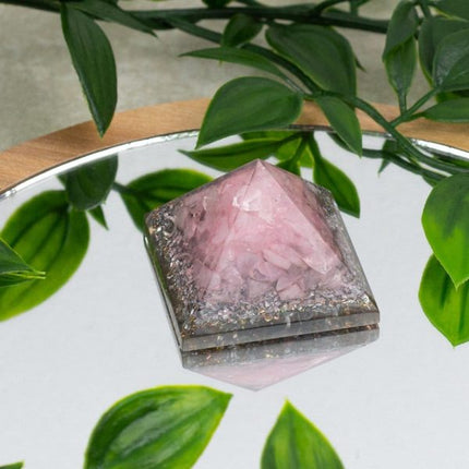 Mini Pyramide Orgonite "Amour et Estime de soi" Quartz rose